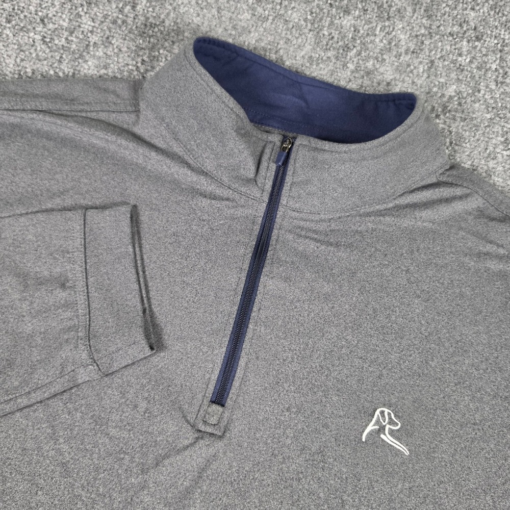 Rhoback Heather Performance Q-Zip Mens XL Gray Golf Pullover MQZP0001